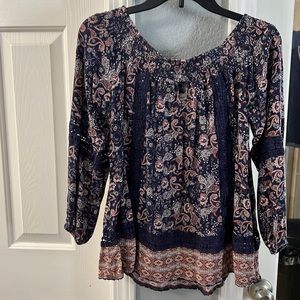 Knox Rose Peasant Top - Large